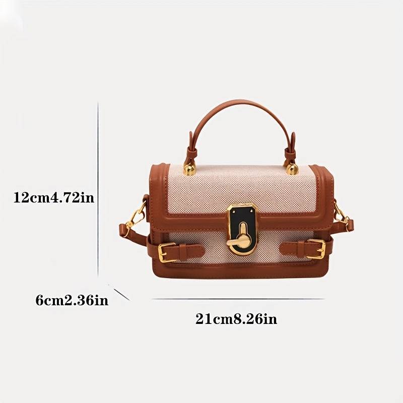 Vintage Black Crossbody Bag for Women Adjustable Strap, Flip-Top Closure, Polyester Lining for Everyday Use