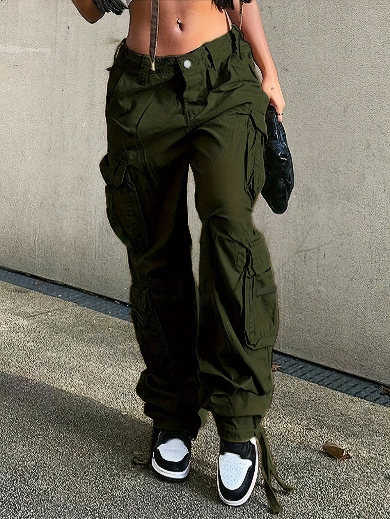 Women’s Denim Overalls Loose-Fit Streetwear Style with Side Pockets Solid Color Casual Look