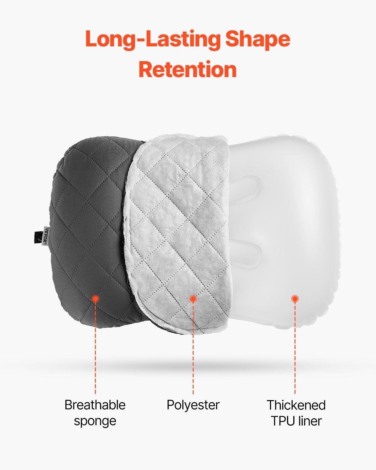 Inflatable Camping Pillow Portable Travel Support Cushion