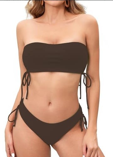 Minimalist Solid Color Bikini Set Two Piece Swimwear