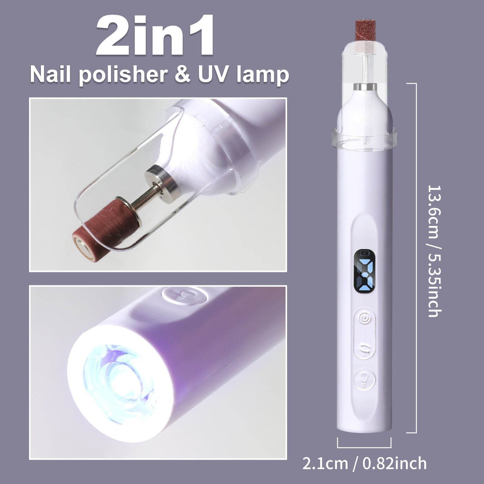 Cordless Nail Drill with LED Display and 3 Speed Control