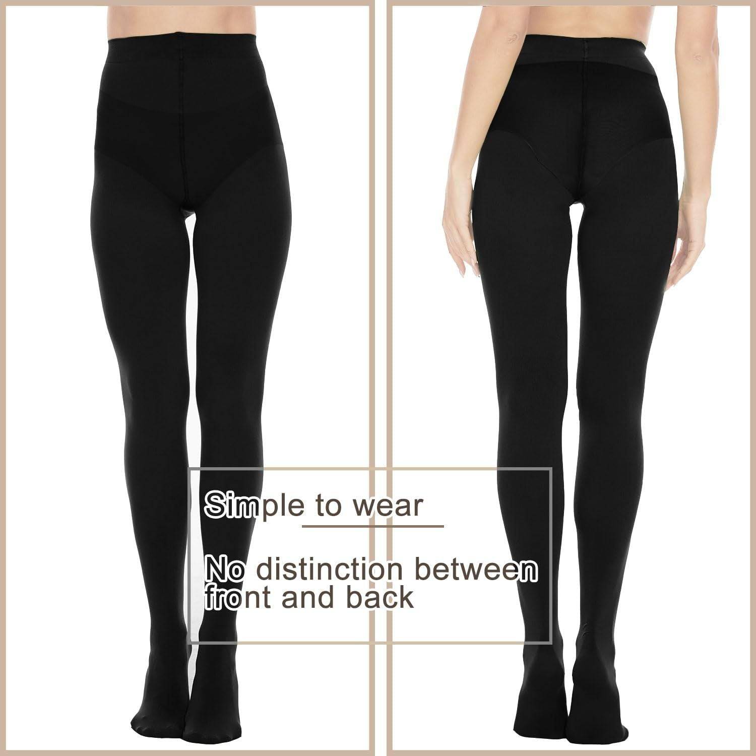 2 Pack Women’s 80D Opaque Black Tights Microfiber Stretch