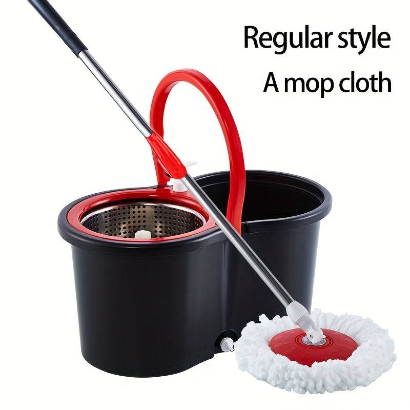 Spin Mop and Bucket Set with 360° Rotating Wringing System – 4 Microfiber Mop Heads, Deep Cleaning for Bathroom, Kitchen & Hard Floors