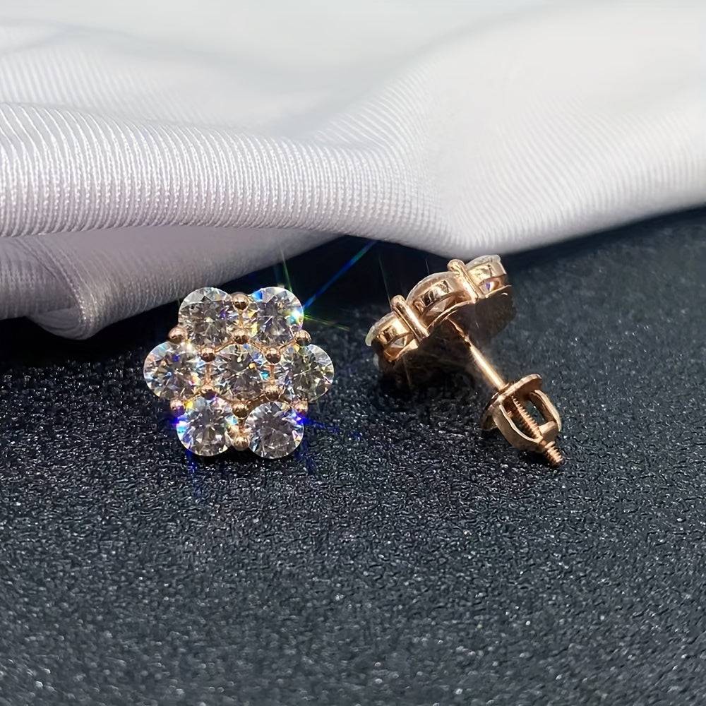4.2 Carat Moissanite Earrings in S925 Silver Unisex Spiral Base Design Elegant Gift-Ready Jewelry for Daily Wear