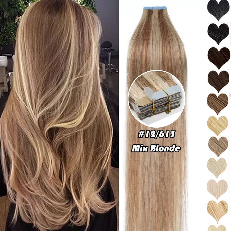 Platinum Blonde Seamless Virgin Human Hair Extensions