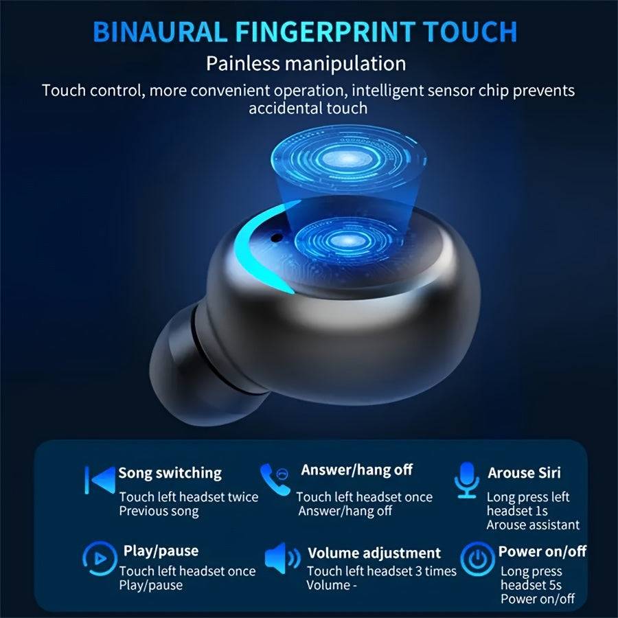 F9 TWS Wireless Earbuds In-Ear Hi-Fi Stereo with LED Display Charging Case, Sports Headset for iPhone & Android