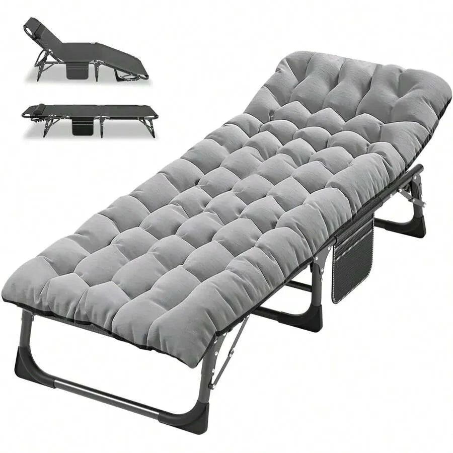 Cama individual plegable portátil con colchón y almohadas