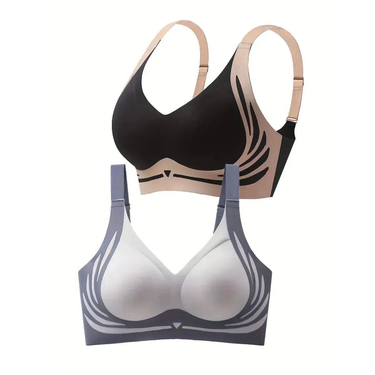 4-Pack Seamless Push-Up Sports Bras Anti-Gravity Lift & Gather Support