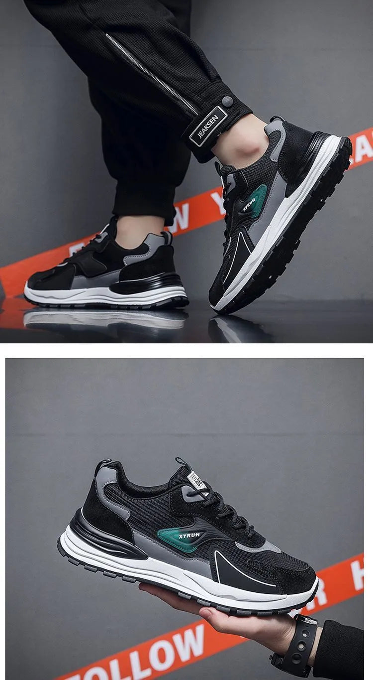 Men’s Lightweight Breathable Running Shoes with Mesh Upper, Low-Top Design, Casual Lace-Up Style