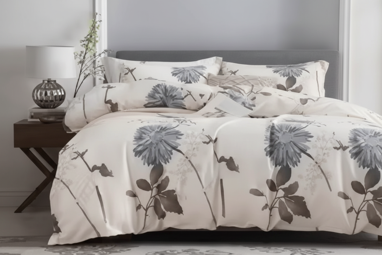 Floral Print Duvet Cover Queen Bedding Set