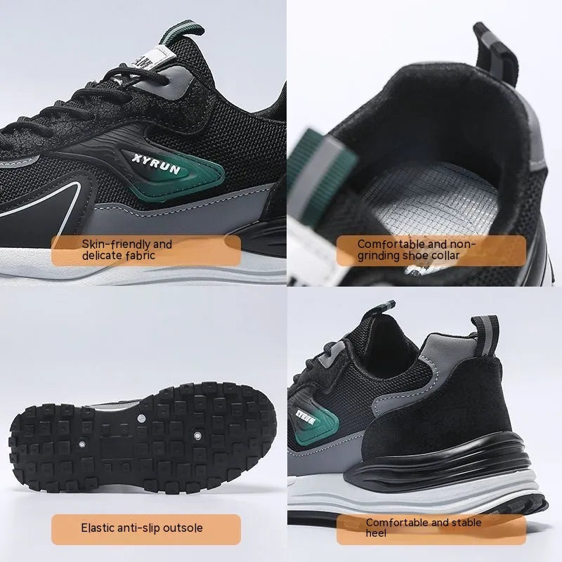 Men’s Lightweight Breathable Running Shoes with Mesh Upper, Low-Top Design, Casual Lace-Up Style