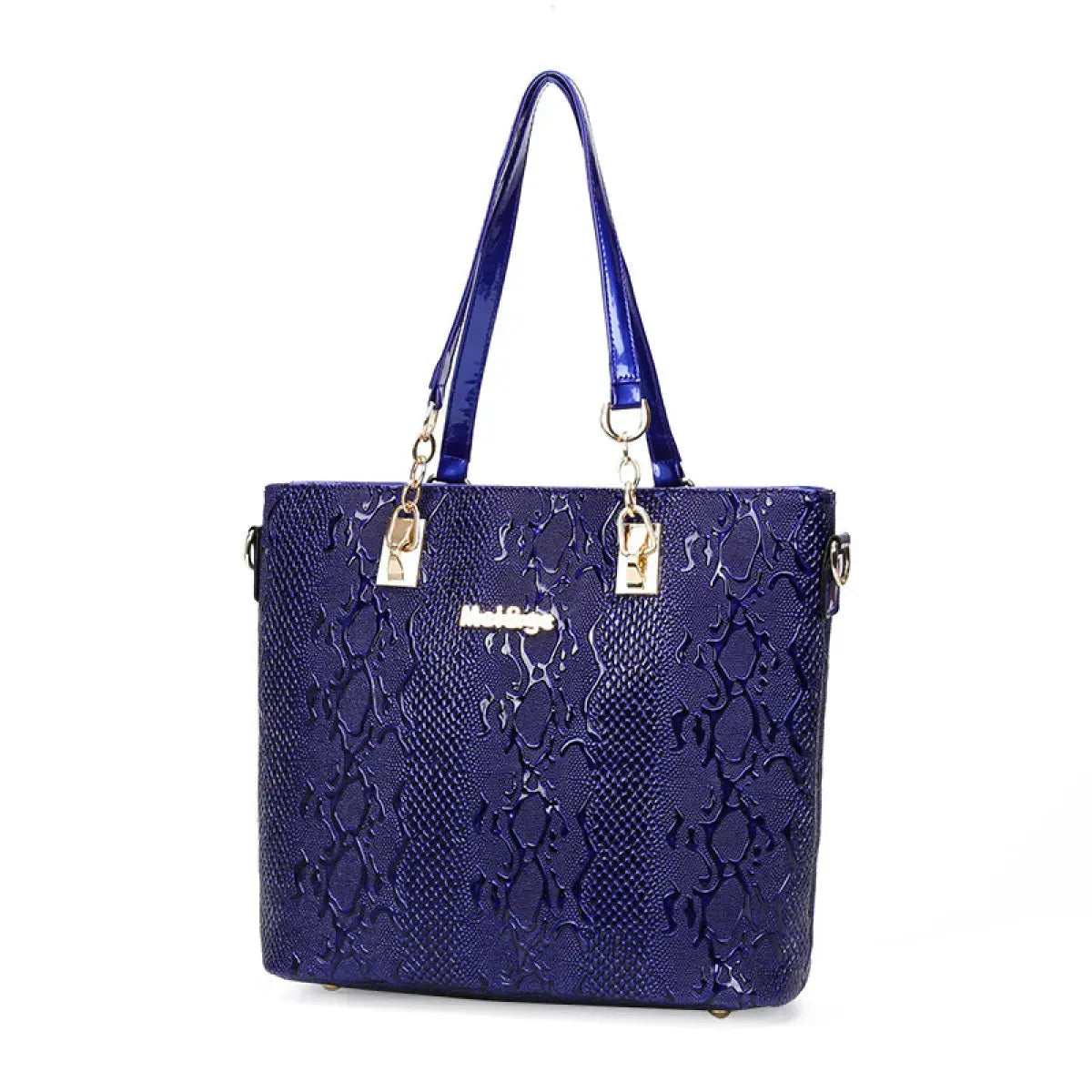 Glossy PU Leather Shoulder Bag for Women, Multi-Carry Design, Fits iPad & Wallet