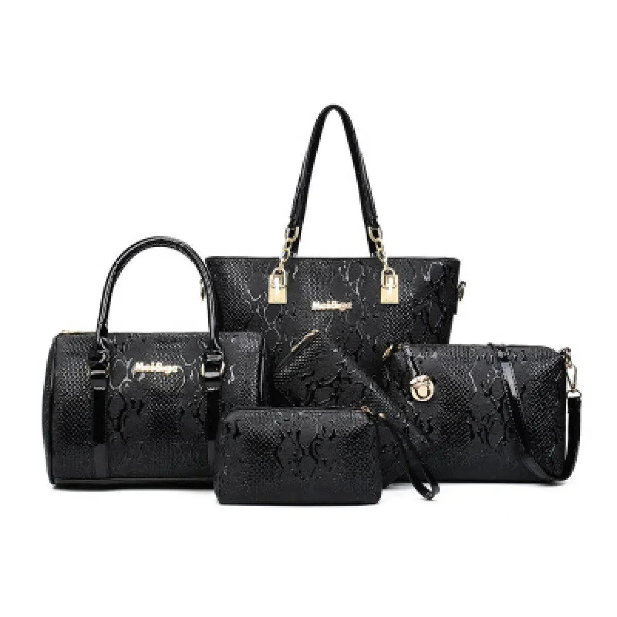 Glossy PU Leather Shoulder Bag for Women, Multi-Carry Design, Fits iPad & Wallet