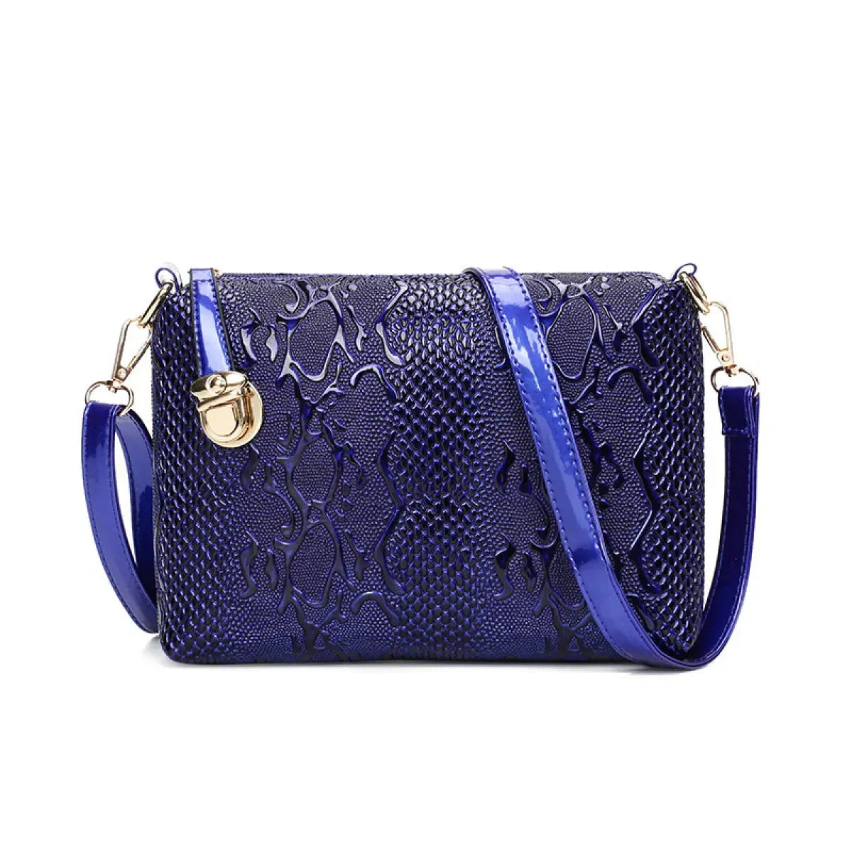 Glossy PU Leather Shoulder Bag for Women, Multi-Carry Design, Fits iPad & Wallet