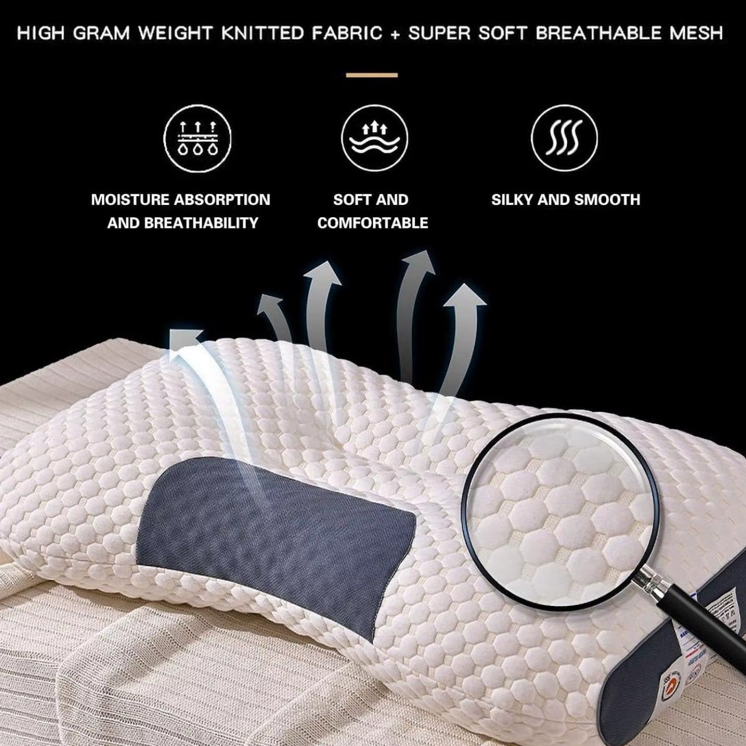 3D Knitted Cotton Pillow for Massage Comfort