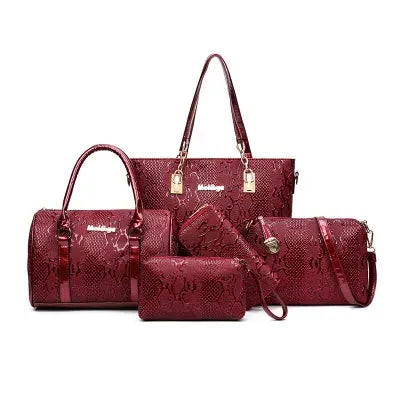 Glossy PU Leather Shoulder Bag for Women, Multi-Carry Design, Fits iPad & Wallet