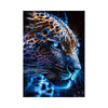 Abstract Animal Leopard Poster and Print Neon Light Effect Canvas - PMMNAPOLES