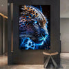 Abstract Animal Leopard Poster and Print Neon Light Effect Canvas - PMMNAPOLES