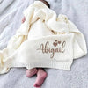 Knitted baby blanket with embroidered name - PMMNAPOLES