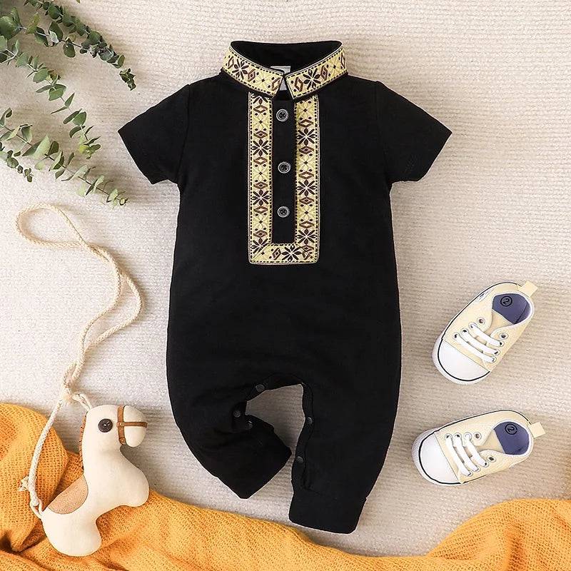 Baby boy clothes summer short sleeve casual prince romper for toddler - PMMNAPOLES