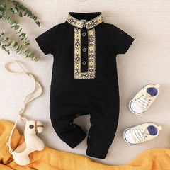 Baby boy clothes summer short sleeve casual prince romper for toddler - PMMNAPOLES