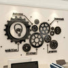 Retro Industrial Style Gear Wall Stickers For Home Living Room Decorative Wallpaper - PMMNAPOLES