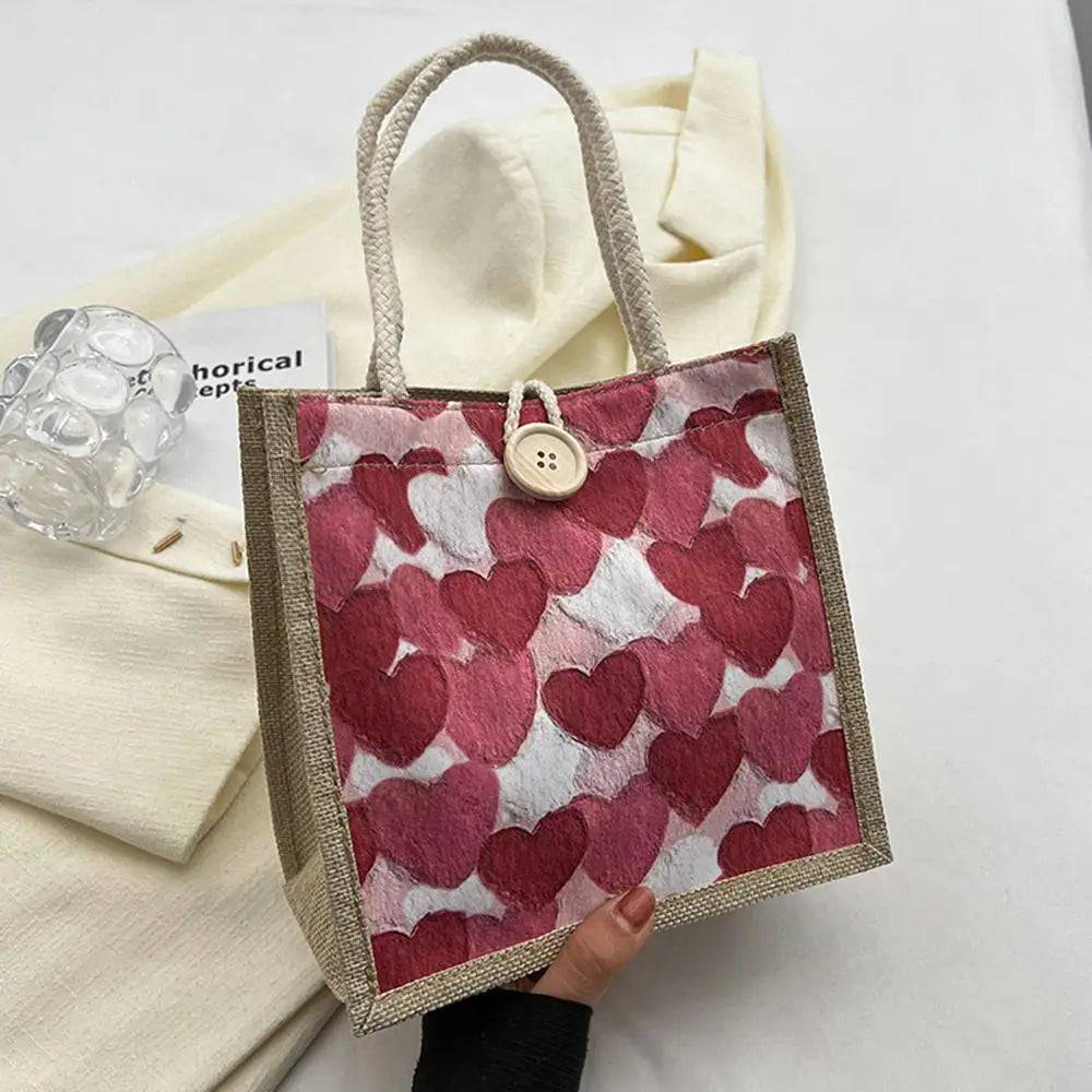 Bag Linen Button Zipper with heart - PMMNAPOLES