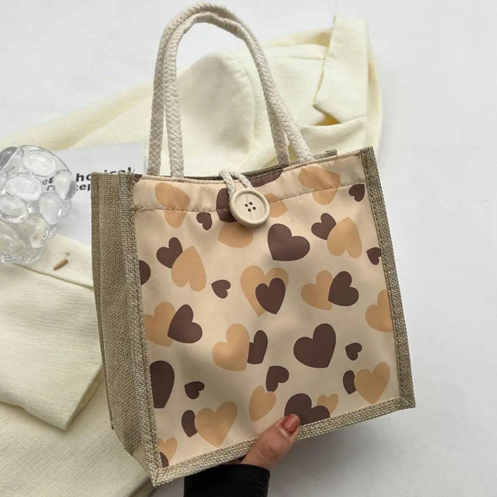 Bag Linen Button Zipper with heart - PMMNAPOLES