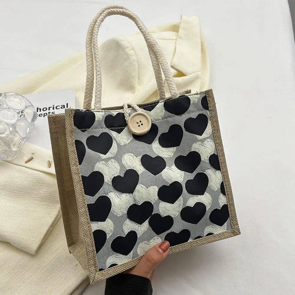 Bag Linen Button Zipper with heart - PMMNAPOLES