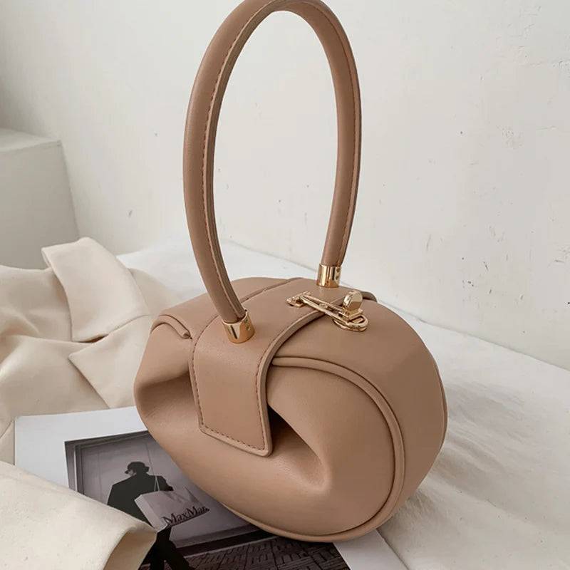 Brand designer round handbag, synthetic leather - PMMNAPOLES