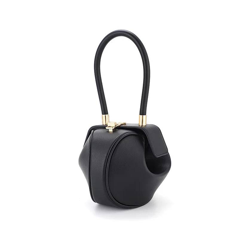 Brand designer round handbag, synthetic leather - PMMNAPOLES