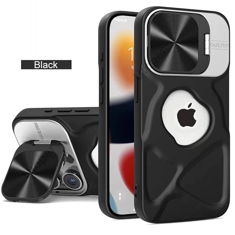 Fashion Logo Hole Magnetic Flip Bracket Case Wireless Charging - PMMNAPOLES