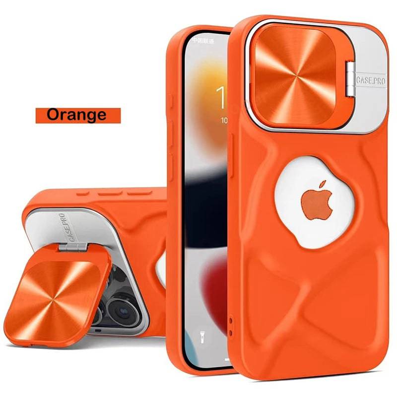 Fashion Logo Hole Magnetic Flip Bracket Case Wireless Charging - PMMNAPOLES