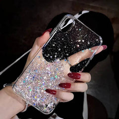 Luxury Transparent Glitter Bling Shiny Clear Soft Silicone Case - PMMNAPOLES