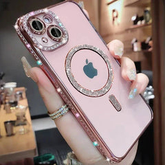 New Crystal Diamond Case Sparkle Magnetic Wireless Charging Cover - PMMNAPOLES