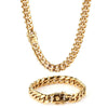 Hip-Hop Golden Curb Cuban Link Chain Stainless Steel Necklace for Men and Women - PMMNAPOLES