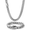 Hip-Hop Golden Curb Cuban Link Chain Stainless Steel Necklace for Men and Women - PMMNAPOLES