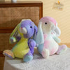 Beautiful colorful rainbow long eared rabbit plush toys - PMMNAPOLES