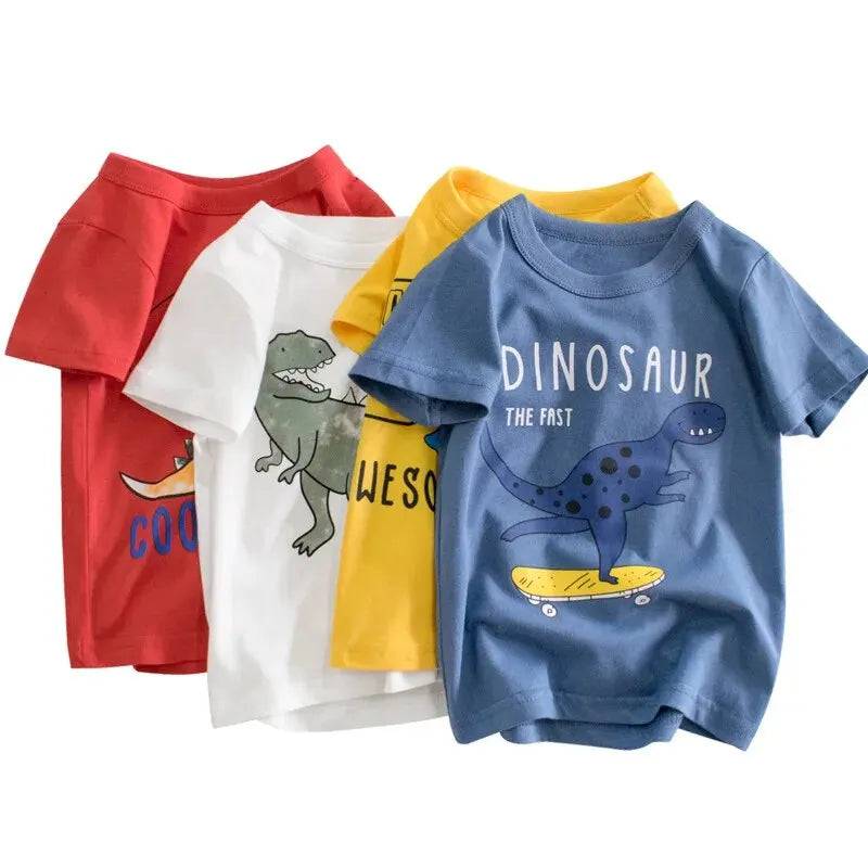 Kids Cartoon Dinosaur Print T-shirts for Boys - PMMNAPOLES