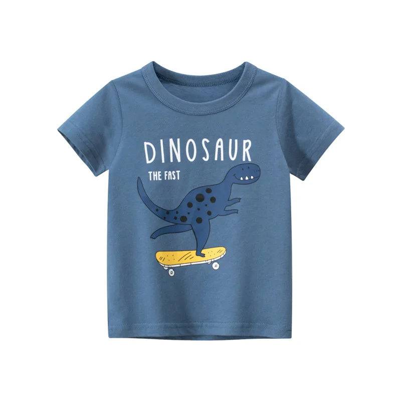 Kids Cartoon Dinosaur Print T-shirts for Boys - PMMNAPOLES