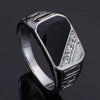 Men Rhinestone Jewelry Titanium Stainless Ring Classic - PMMNAPOLES