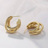 Vintage Stainless Steel Round Hoop Earrings for Women - PMMNAPOLES