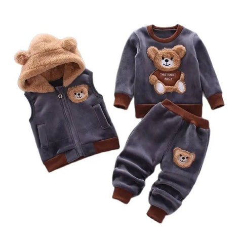 Baby Clothes Set Tricken Fleece Hooded Outerwear - PMMNAPOLES