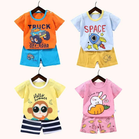 Summer Cotton T-shirt and Shorts Sets for Toddler Boys and Girls - PMMNAPOLES