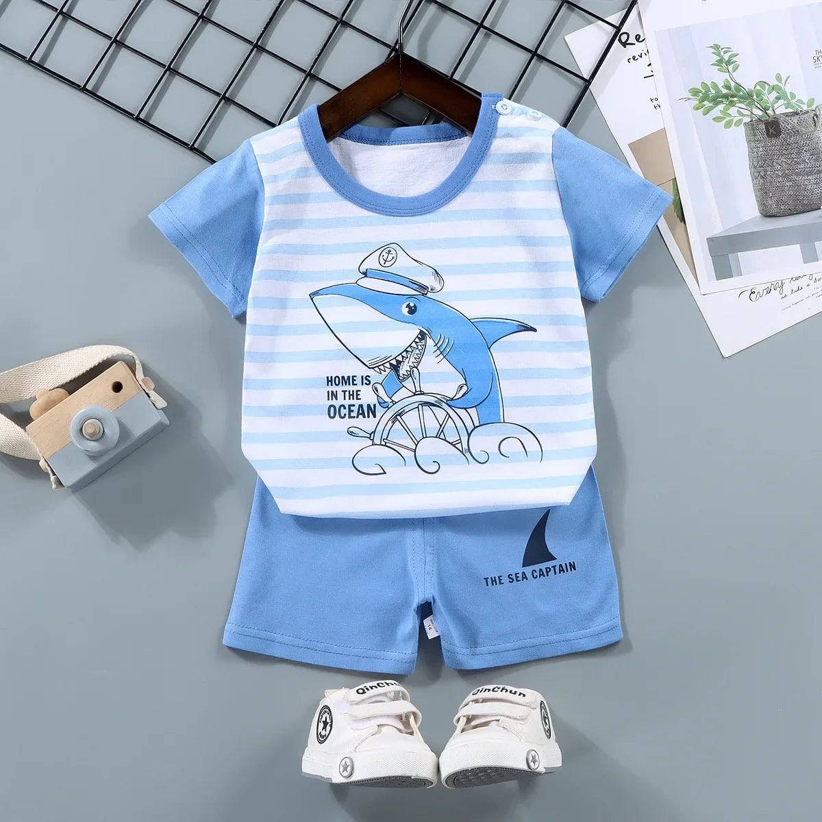 Summer Cotton T-shirt and Shorts Sets for Toddler Boys and Girls - PMMNAPOLES