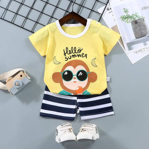 Summer Cotton T-shirt and Shorts Sets for Toddler Boys and Girls - PMMNAPOLES