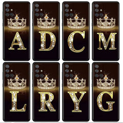 Letter Monogram Gold Marble Case Phone Cover - PMMNAPOLES