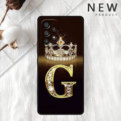 Letter Monogram Gold Marble Case Phone Cover - PMMNAPOLES