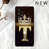 Letter Monogram Gold Marble Case Phone Cover - PMMNAPOLES