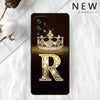 Letter Monogram Gold Marble Case Phone Cover - PMMNAPOLES